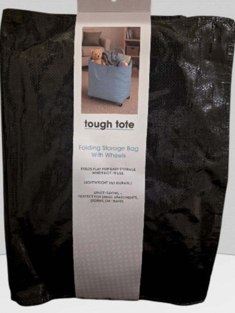 Tough Tote Folding Storage Bag With Wheels